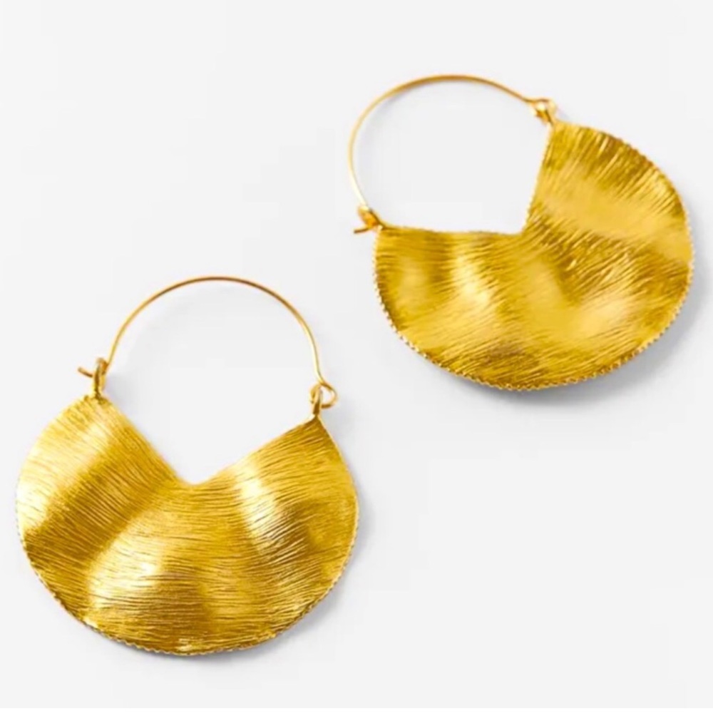 ✨3for$38  New Zara Textured Semicircle Hoop Earrings - Picture 10 of 16